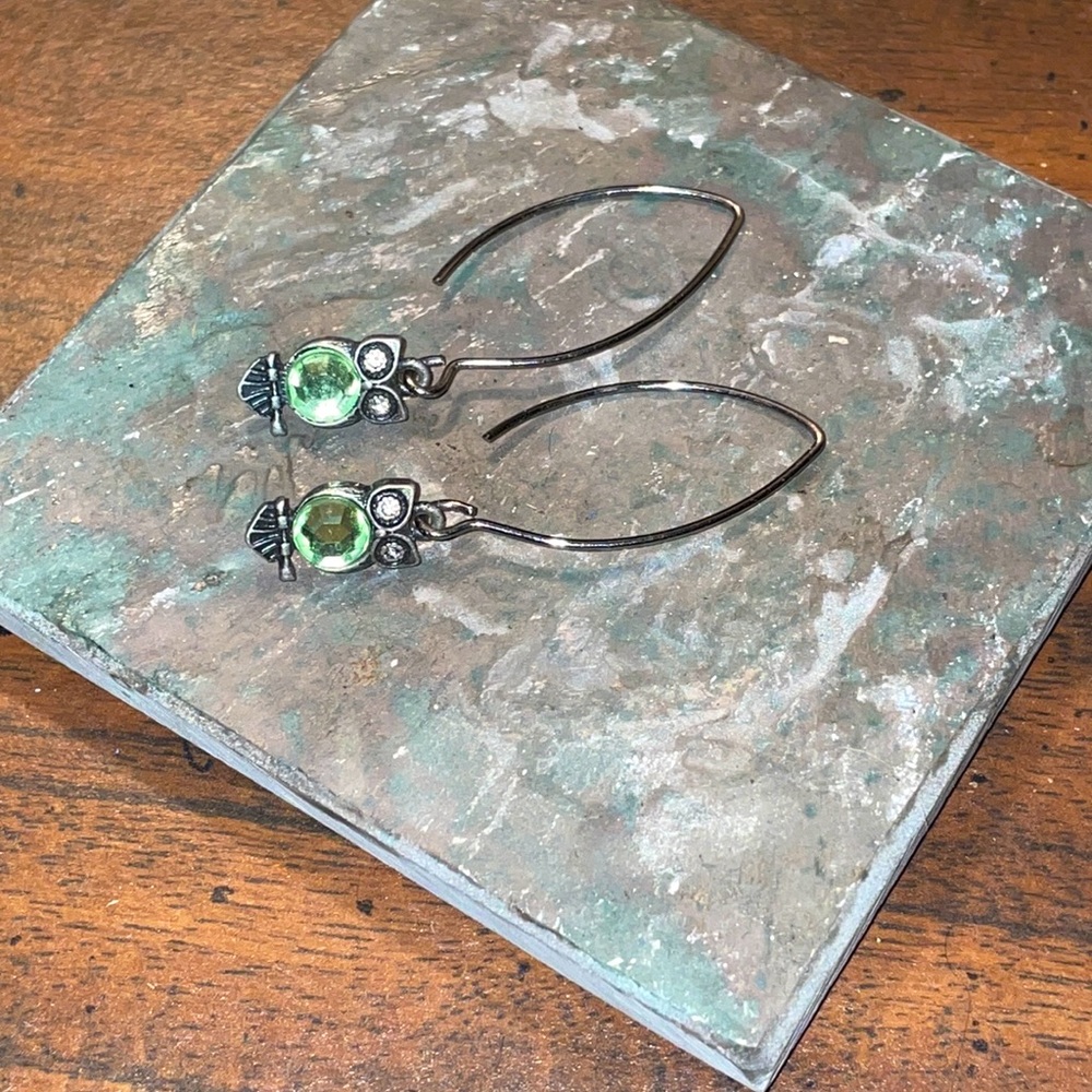Rhinestone owl earrings